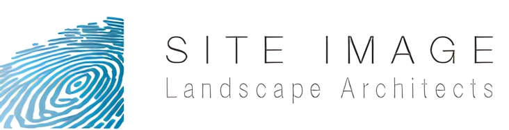 Fingerprint with SITE IMAGE and Landscape Architects text logo.
