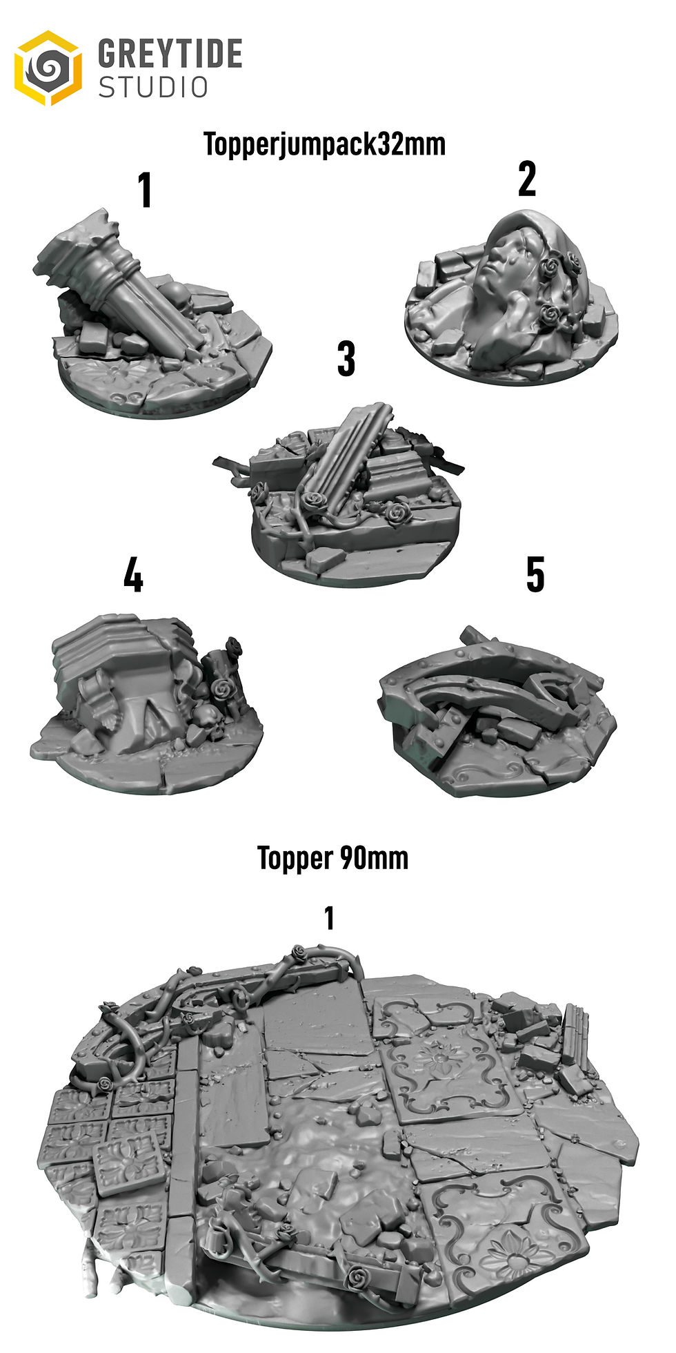 Thumbnail: Crimson Lords Base Toppers pack 01 by Grey Tide Studios
