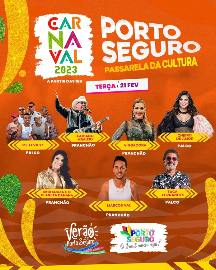 Programação carnaval Porto seguro 21/02/2023