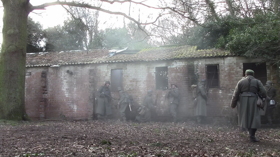 German soldiers attacking a compound