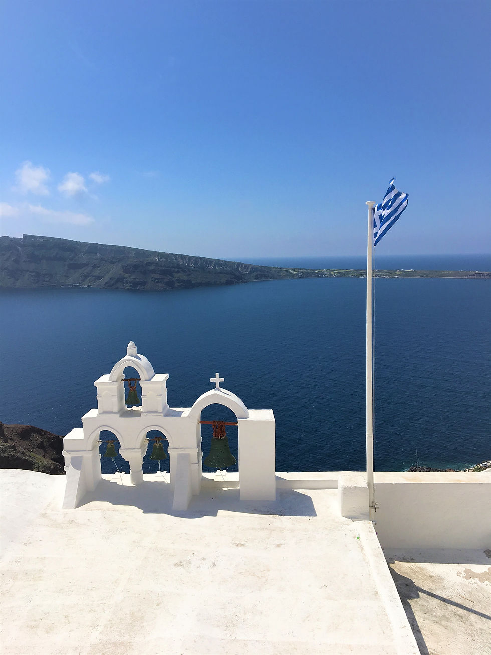santorin vue sur mer