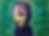 Eine Hollowmaske die Bart trägt mit einem Blauen Kapuzenpulli auf einem Knallig grünem Hintergrund