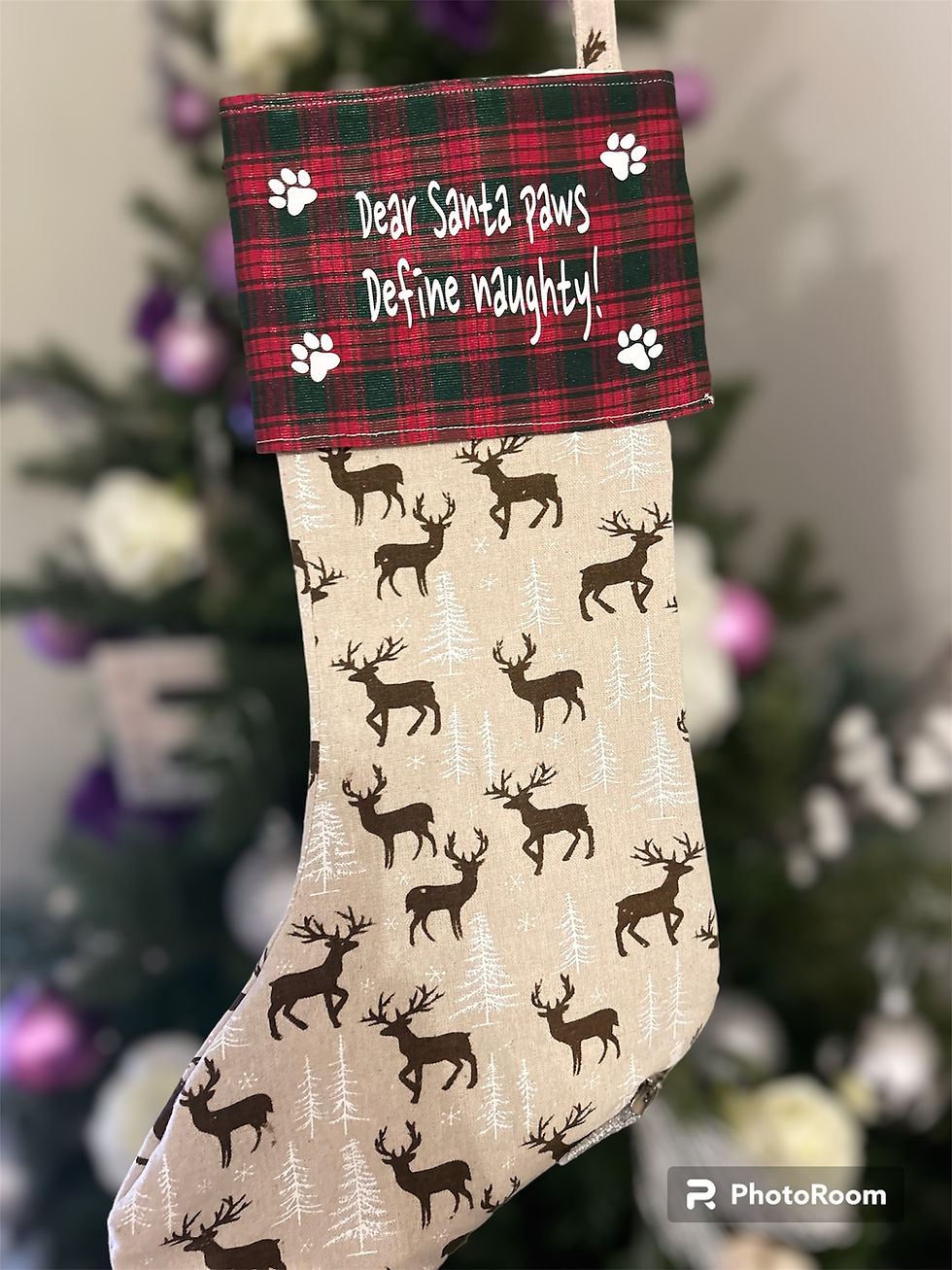 Thumbnail: Traditional stockings Christmas reindeer design