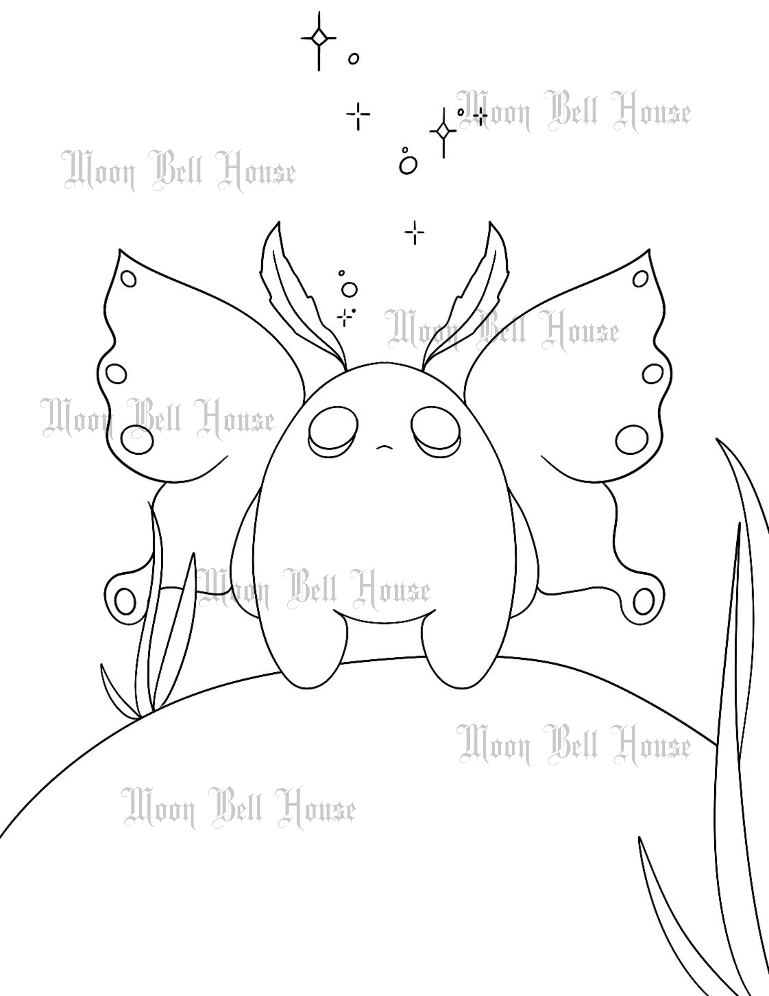 Smol Mothman: Digital Coloring Page Single
