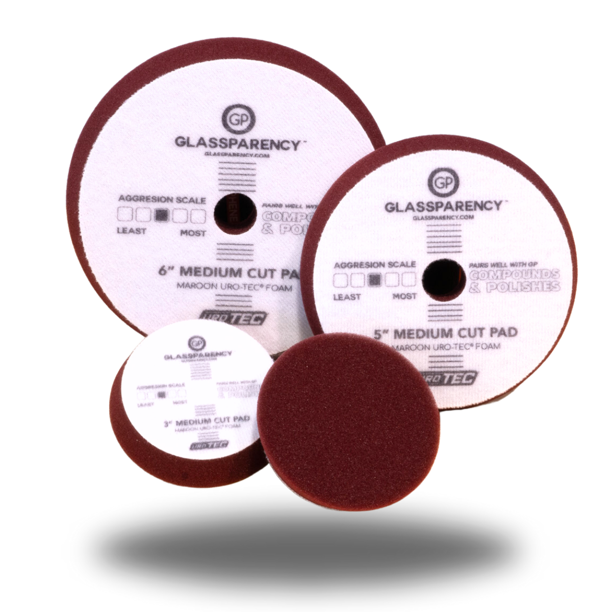 Maroon UroTec Medium Cut/Heavy Polish Foam Pad