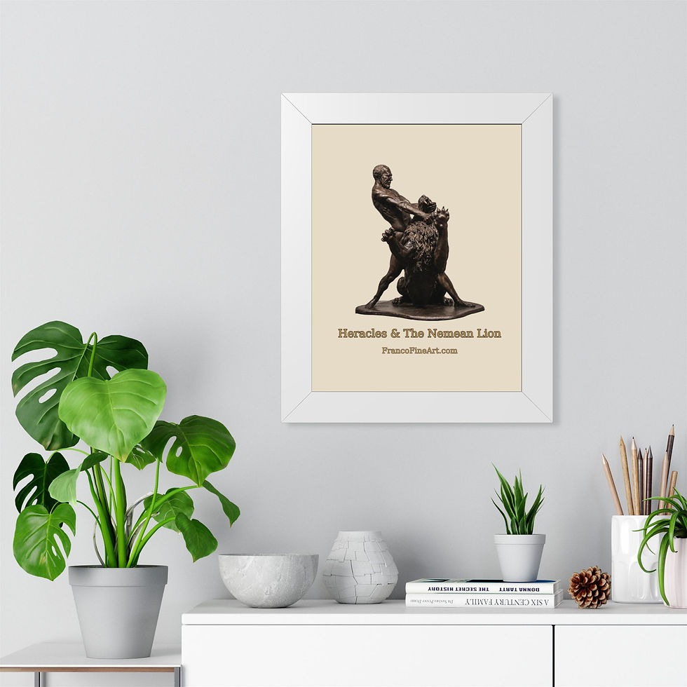 Thumbnail: Hercules & The Nemean Lion — Framed Sculpture Print