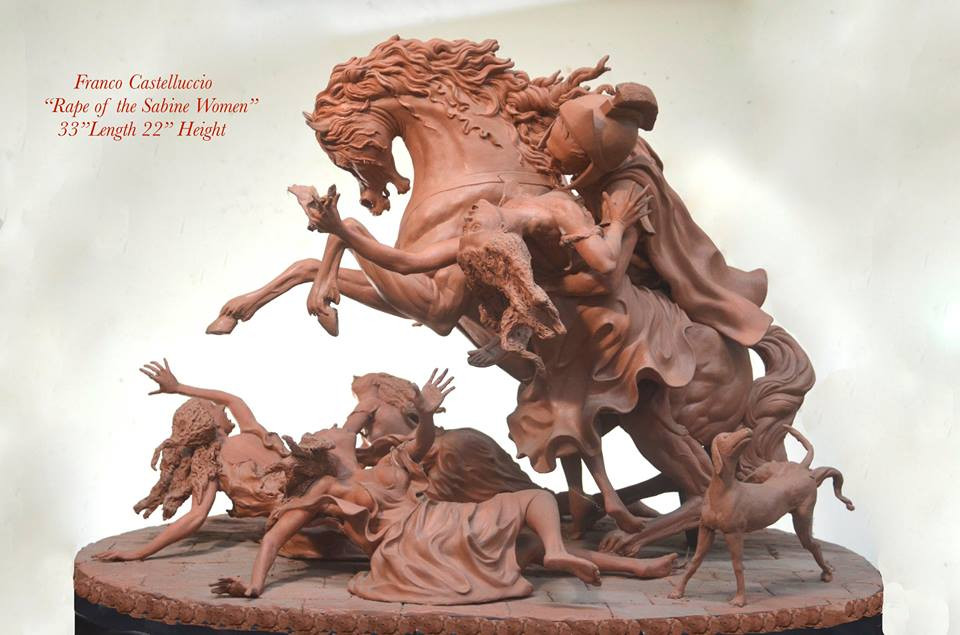 The Rape of the Sabine Women bronze sculpture by Franco Castelluccio – dynamic Roman legend scene capturing movement, emotion, and myth.