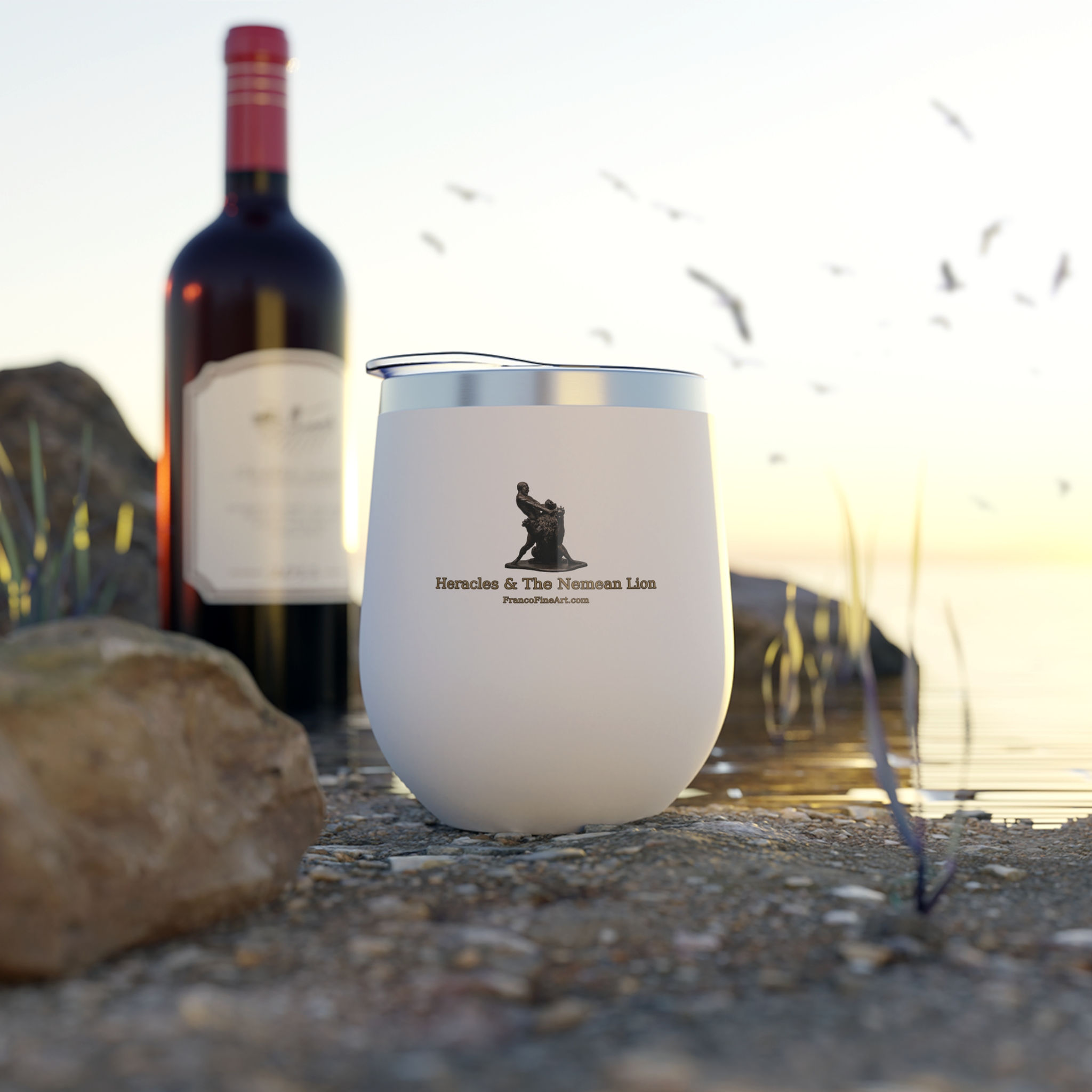Heracles & The Nemean Lion 12oz Insulated Wine Tumbler