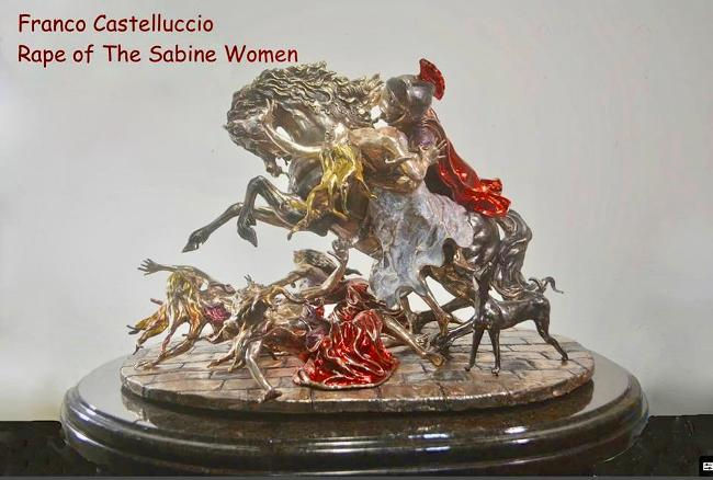 The Rape of the Sabine Women bronze sculpture by Franco Castelluccio – dynamic Roman legend scene capturing movement, emotion, and myth.