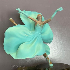 Ana bronze sculpture by Franco Castelluccio – elegant 18-inch dancer in motion, fine art bronze.
