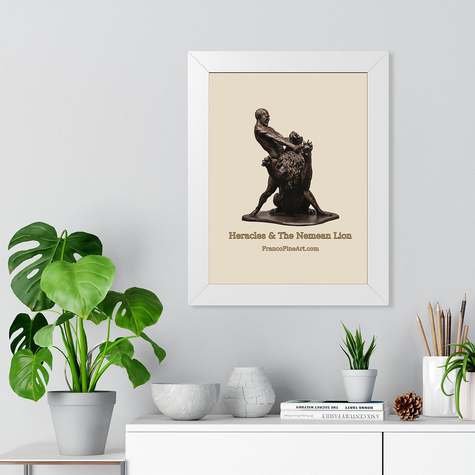 Thumbnail: Hercules & The Nemean Lion — Framed Sculpture Print