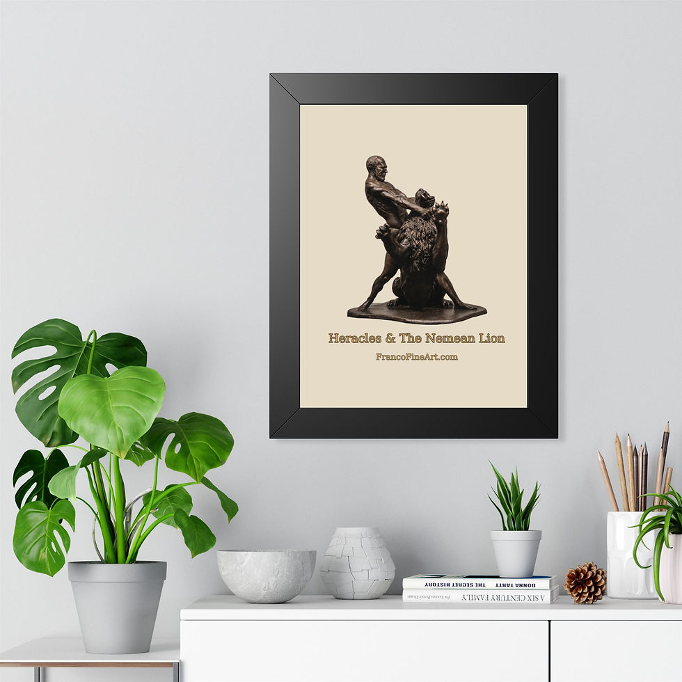 Thumbnail: Hercules & The Nemean Lion — Framed Sculpture Print