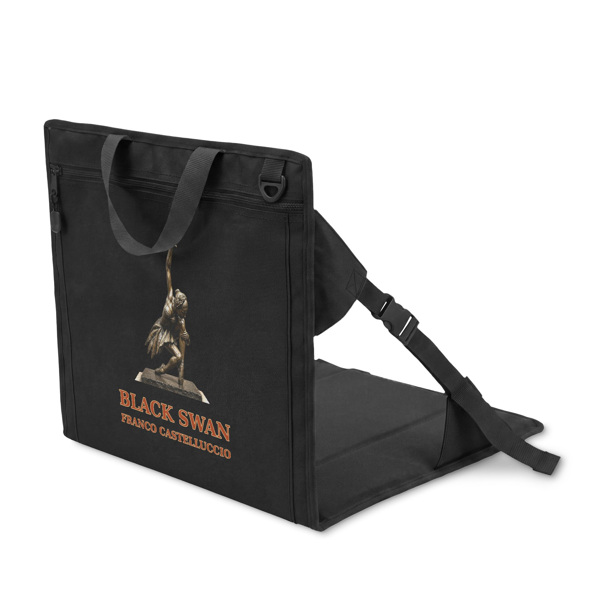 Black Swan Padded Portable Stadium Seat with Back Support