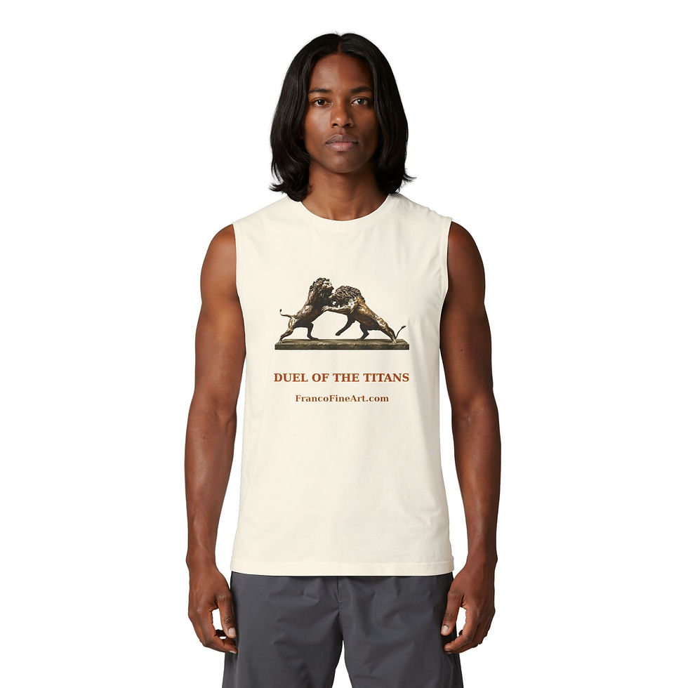 Thumbnail: Duel of The Titans Muscle Tank — Bronze Sculpture Art Tank Top