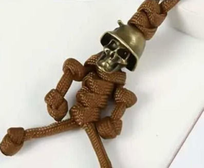Miniaturbild: Paracord Schlüsselanhänger Skelett Soldaten Messing