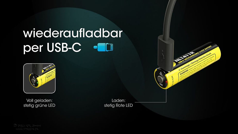 Miniaturbild: Nitecore Li-Ion Akku 14500, 1100mAh, USB-C, NL1411R