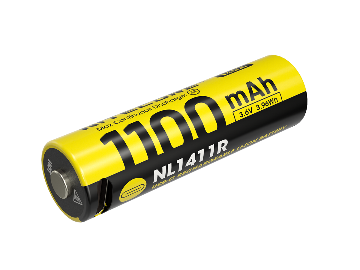 Nitecore Li-Ion Akku 14500, 1100mAh, USB-C, NL1411R