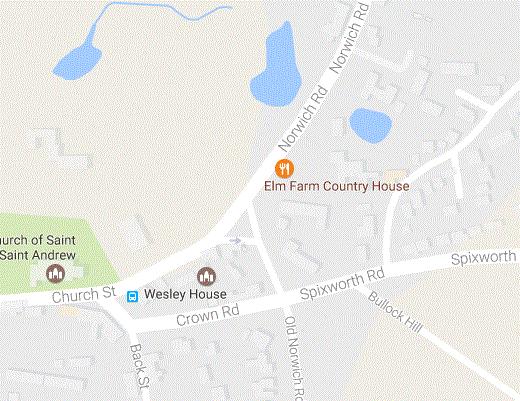 MAP OF ELM FARM COUNTRY HOUSE, HORSHAM ST FAITHS