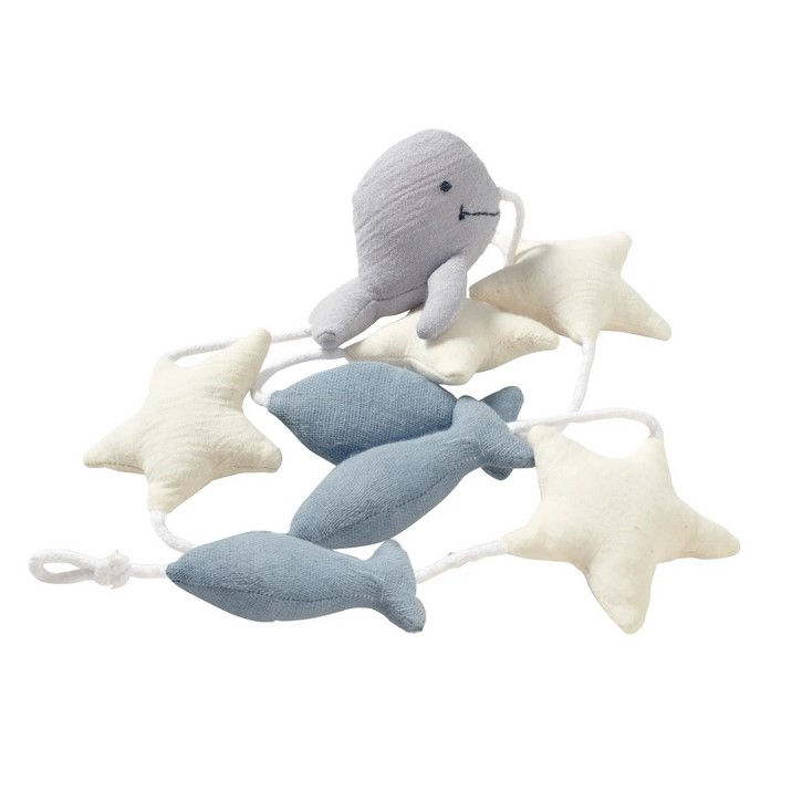 Miniaturbild: Nordic Coast Company Wandgirlande Musselin Wal Large | Handarbeit