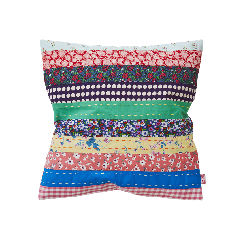 RICE Kissenbezug Kissenhülle Patchwork | 40x40 cm
