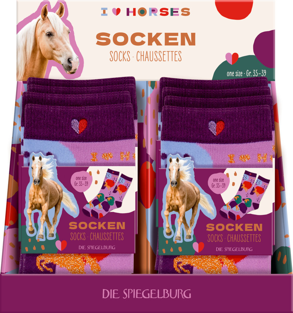 Miniaturbild: Spiegelburg Socken I LOVE HORSES | one size (Gr. 35-39)