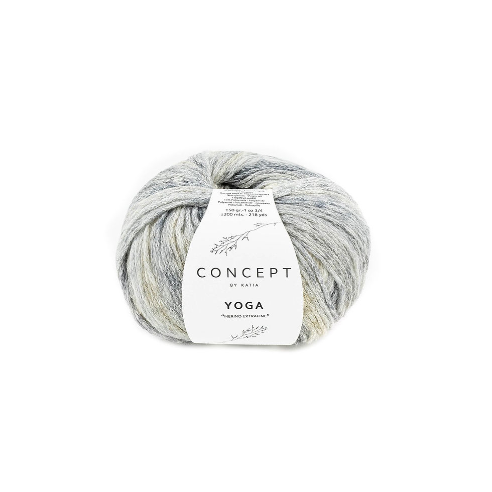 Miniaturbild: KATIA YOGA Kettengarn mit Streifeneffekt I 50g 200m I Baumwolle Merinowolle