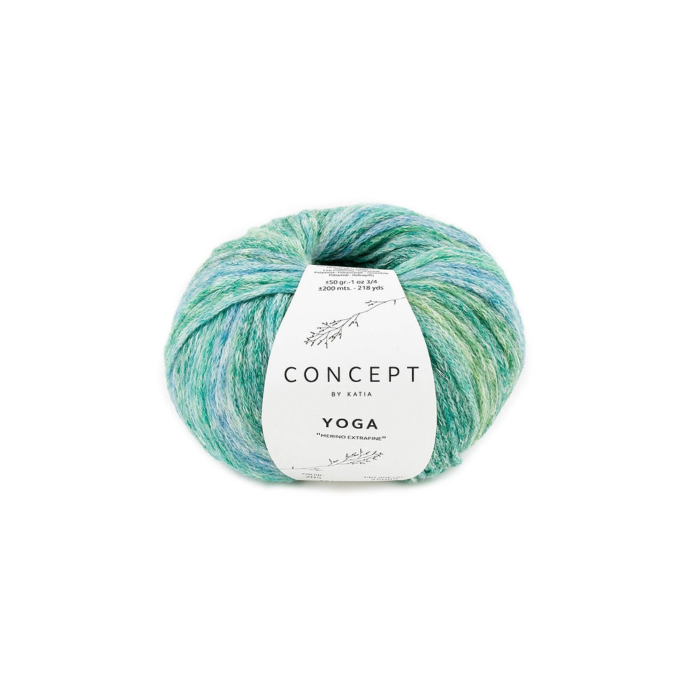 Miniaturbild: KATIA YOGA Kettengarn mit Streifeneffekt I 50g 200m I Baumwolle Merinowolle
