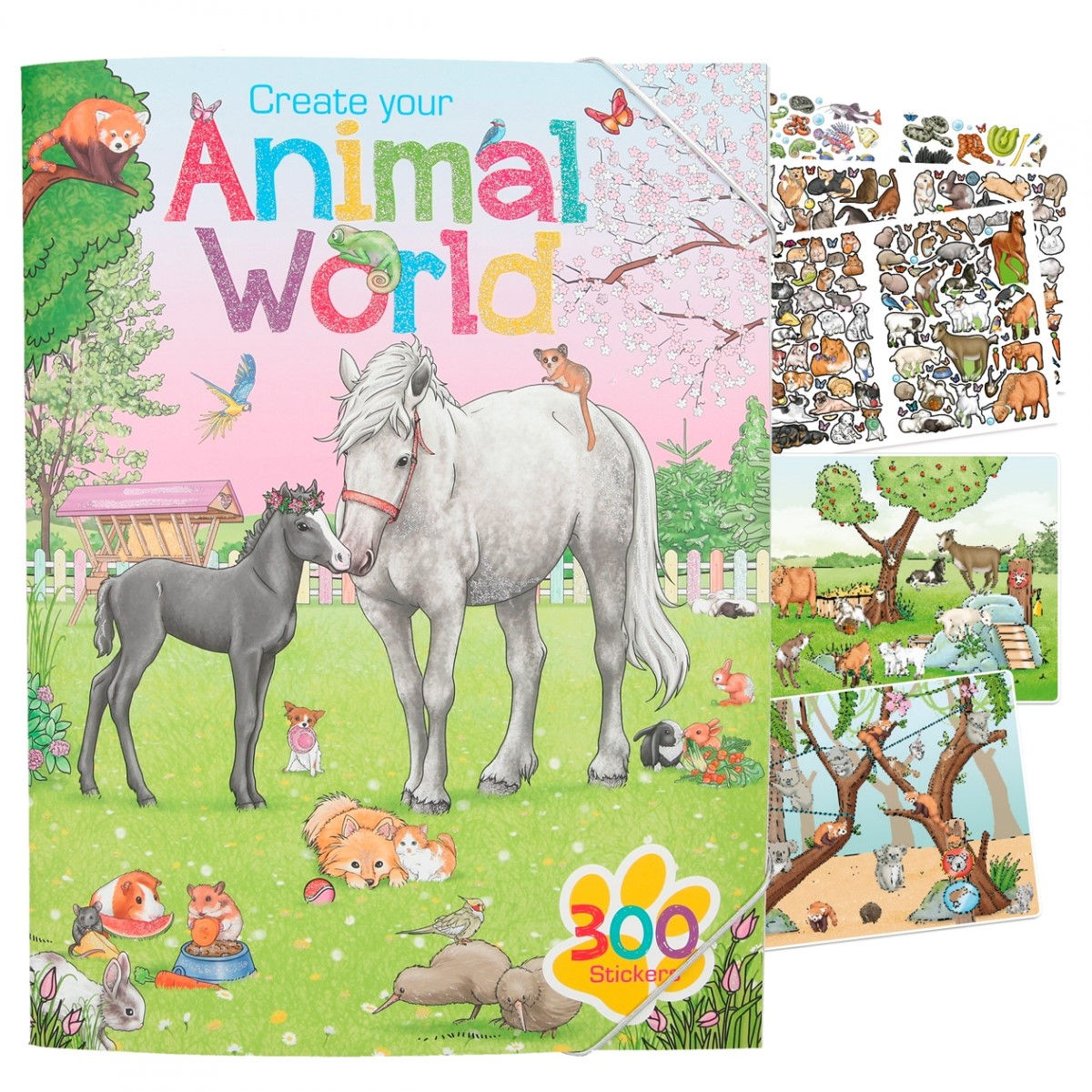 Create Your Animal World Malbuch mit 300 Stickern