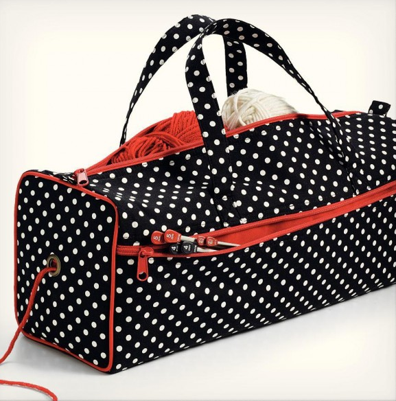 Miniaturbild: Prym Große Handarbeitstasche Polka Dots | zur Aufbewahrung von Wolle usw.