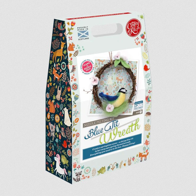 Miniaturbild: The Crafty Kit Company Blaumeise im Kranz Nadelfilz Bastelset | DIY
