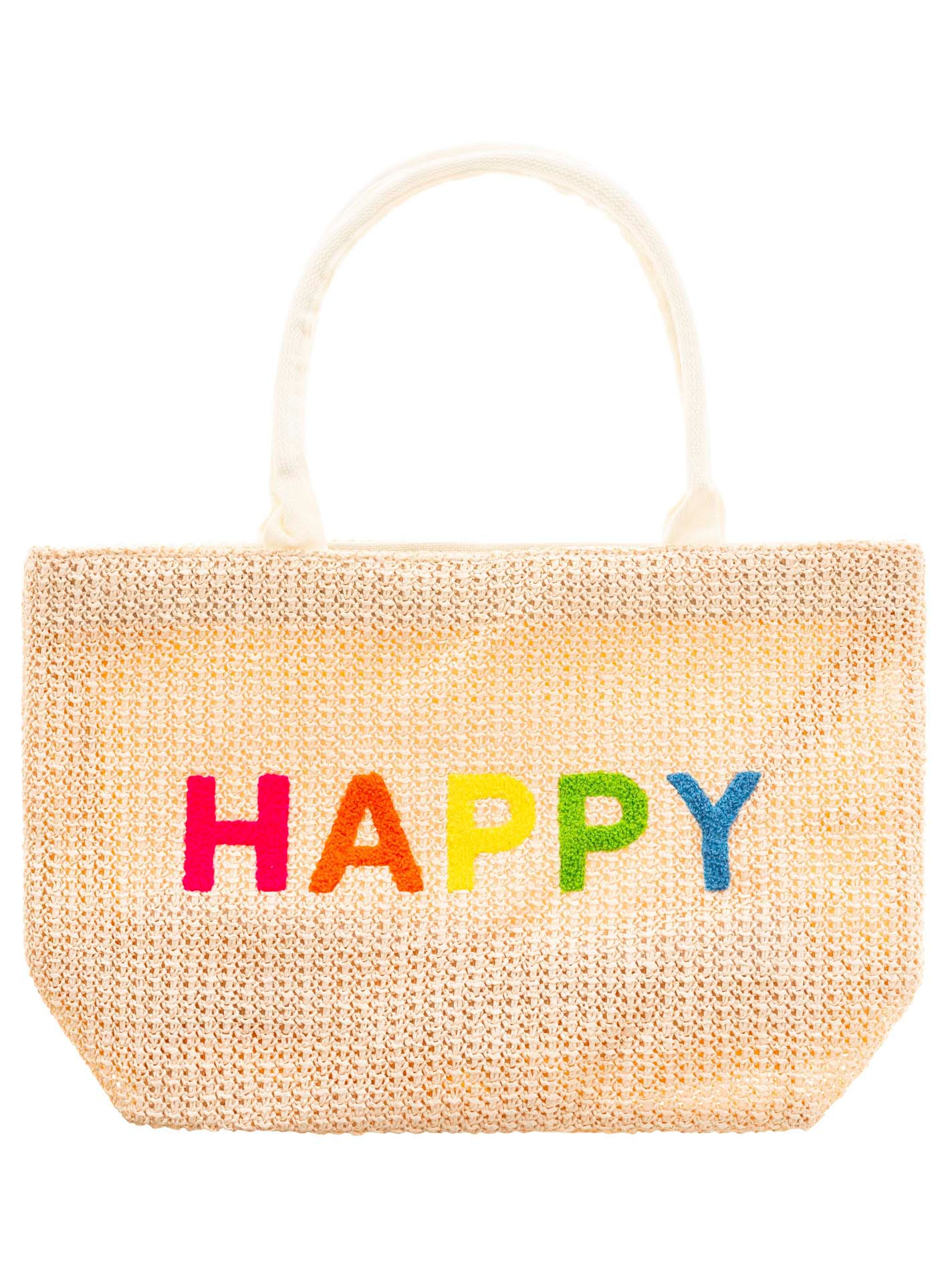 Zwillingsherz Beach Shopper "Happy" | creme | gehäkelt