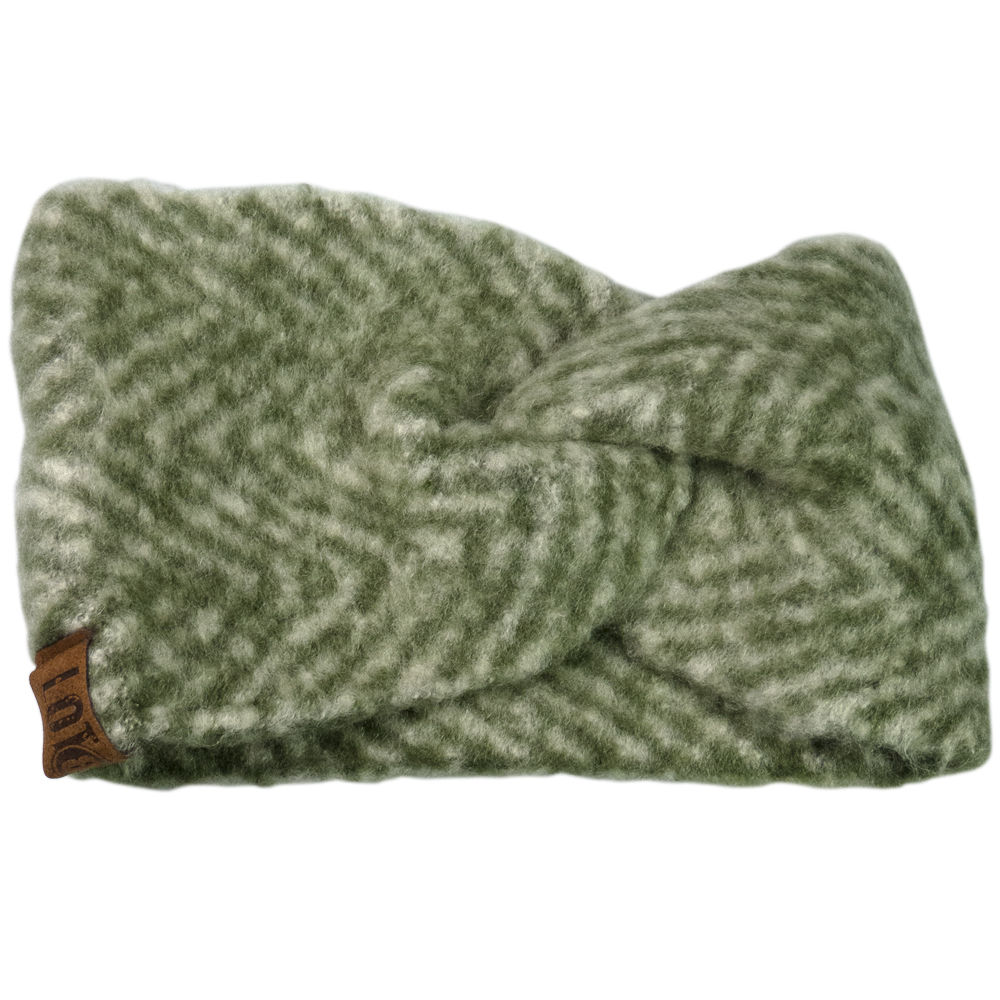 Lot83 Haarband Stirnband EVI | grün mit Lederdetail | OneSize