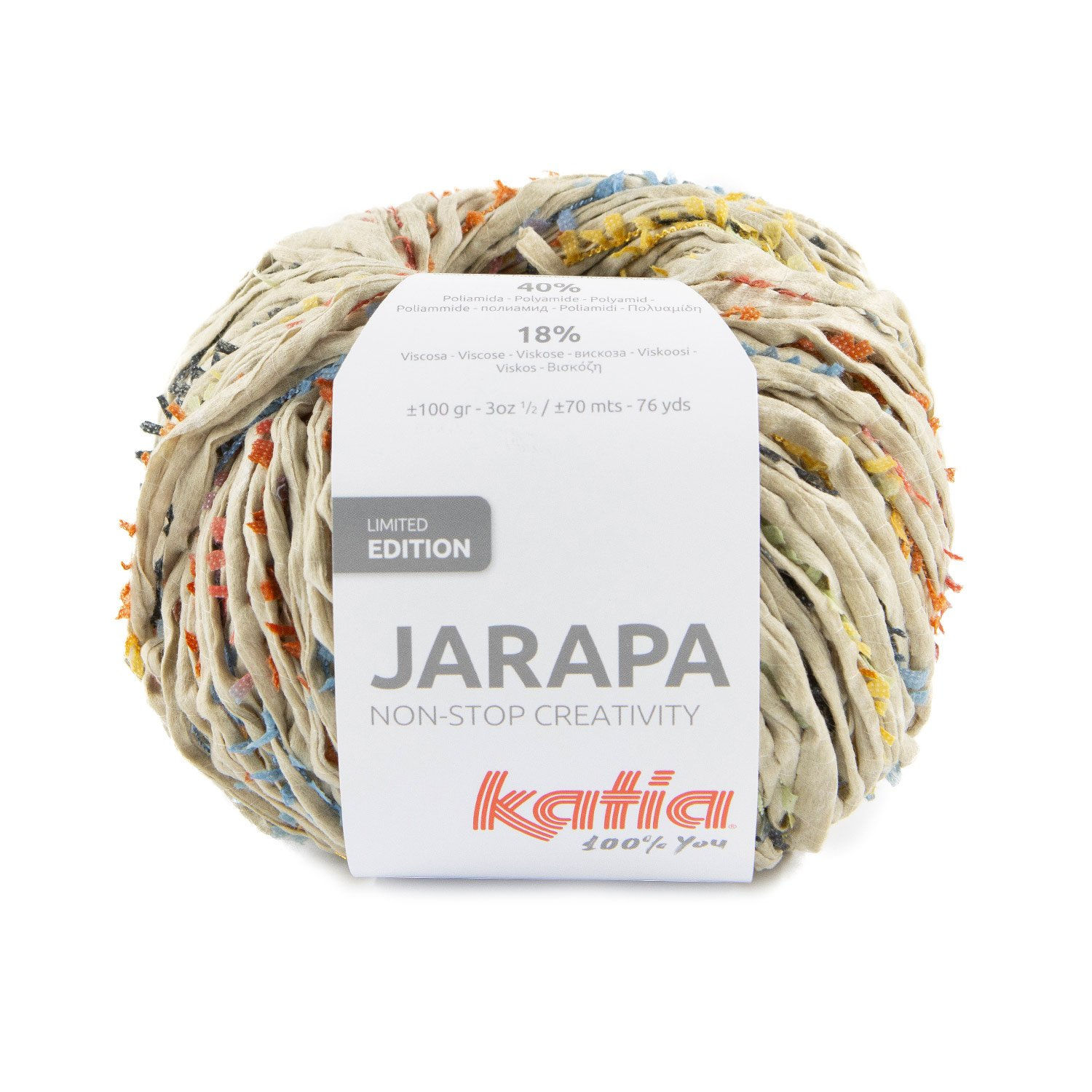 KATIA JARAPA traumhaftes Effektgarn Bändchengarn | 100g 70m | Viscose Polyester
