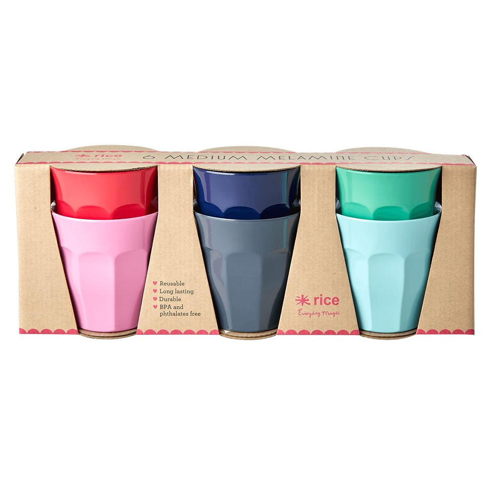 RICE Medium Melamin Becher - Believe in Red Lipstick - 6er Set