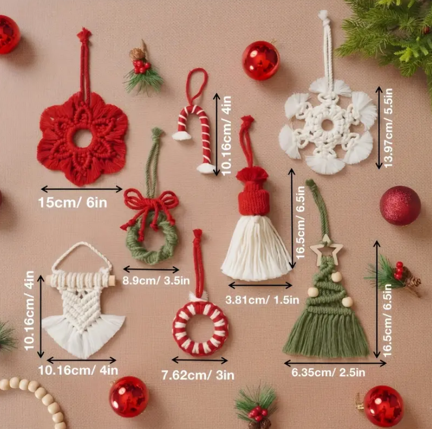 Miniaturbild: Makramee Christmas Set I DIY Paket I Kit Weihnachtsbastelset