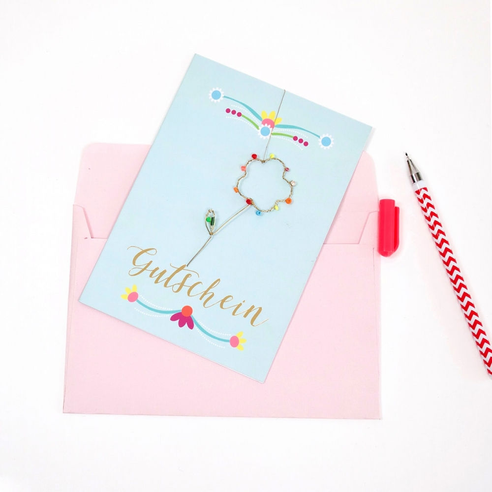 NOI Karte mit Umschlag "Gutschein" und Mini Funkel