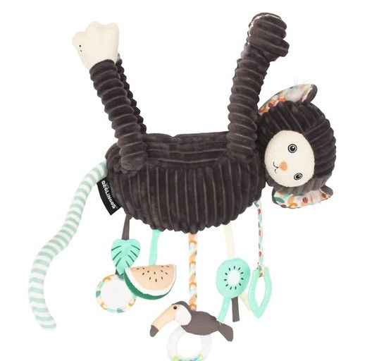 Les Déglingos Aktivitäts-Kuscheltier Affe | frühes Lernspielzeug für Babys