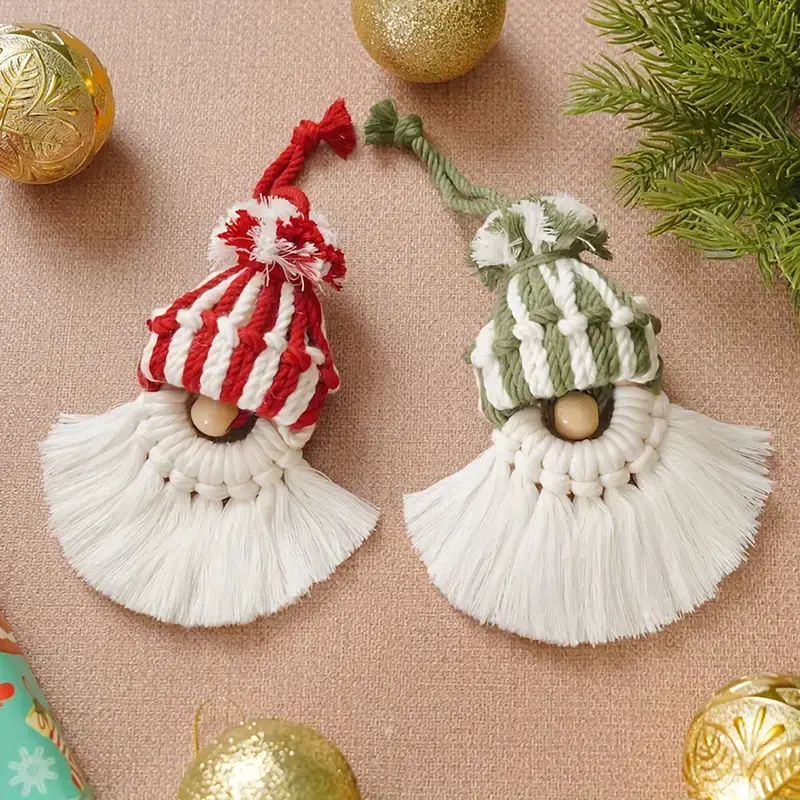 Miniaturbild: Makramee Christmas Set I DIY Paket I 4 Weihnachtswichtel I Dekoration