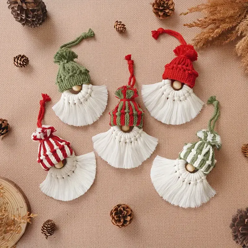 Miniaturbild: Makramee Christmas Set I DIY Paket I 4 Weihnachtswichtel I Dekoration