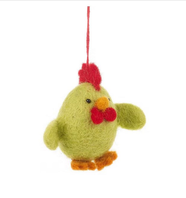 Miniaturbild: Felt So Good Handgefertigtes Nadelfilz Hühner zum Aufhängen | 5 Farben