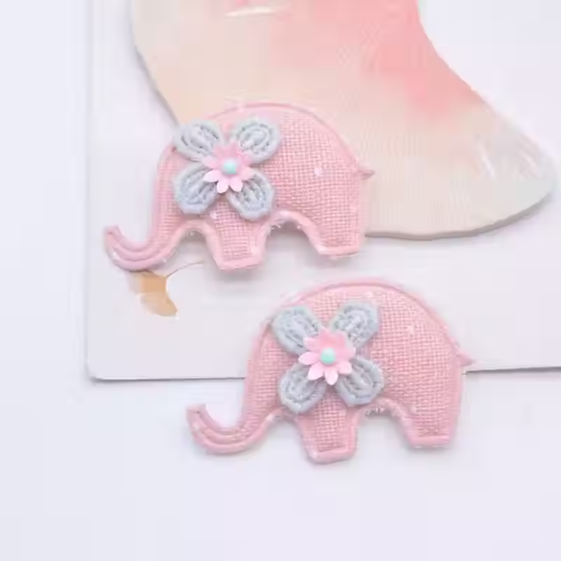 Miniaturbild: Set aus 2 gepolsterten Elefanten | Aufnäher in versch. Farben | Farbwahl möglich