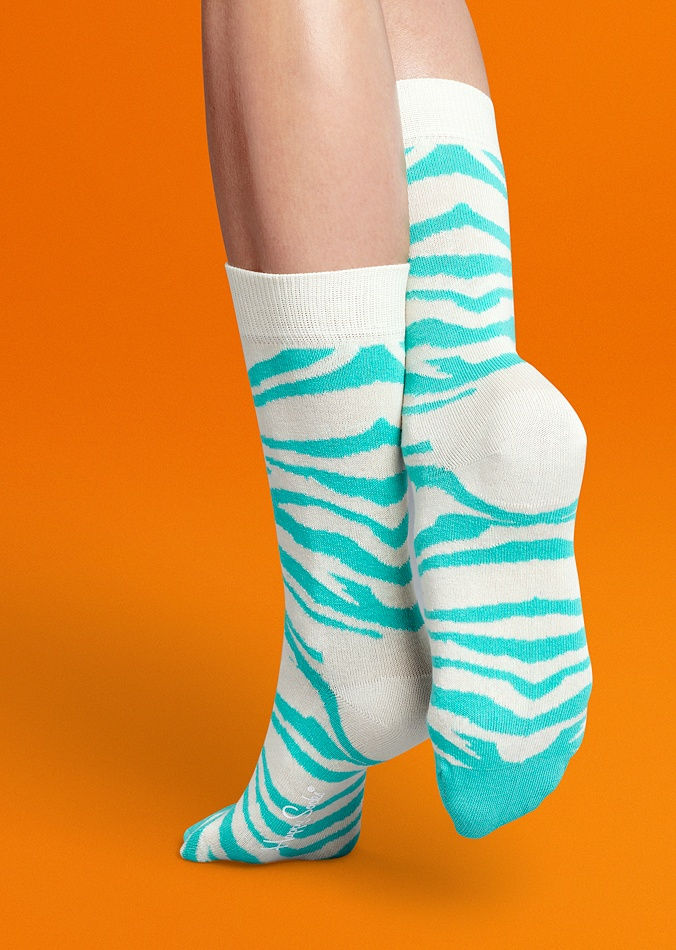 Miniaturbild: Happy Socks Zebra Socken | mint | 36-46 | Baumwolle
