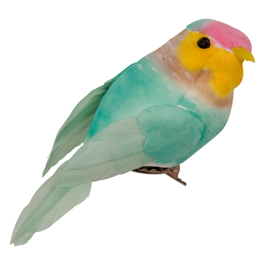 Miniaturbild: RICE Deko-Vogel mit Metallclip | bunte Farben | sortiert