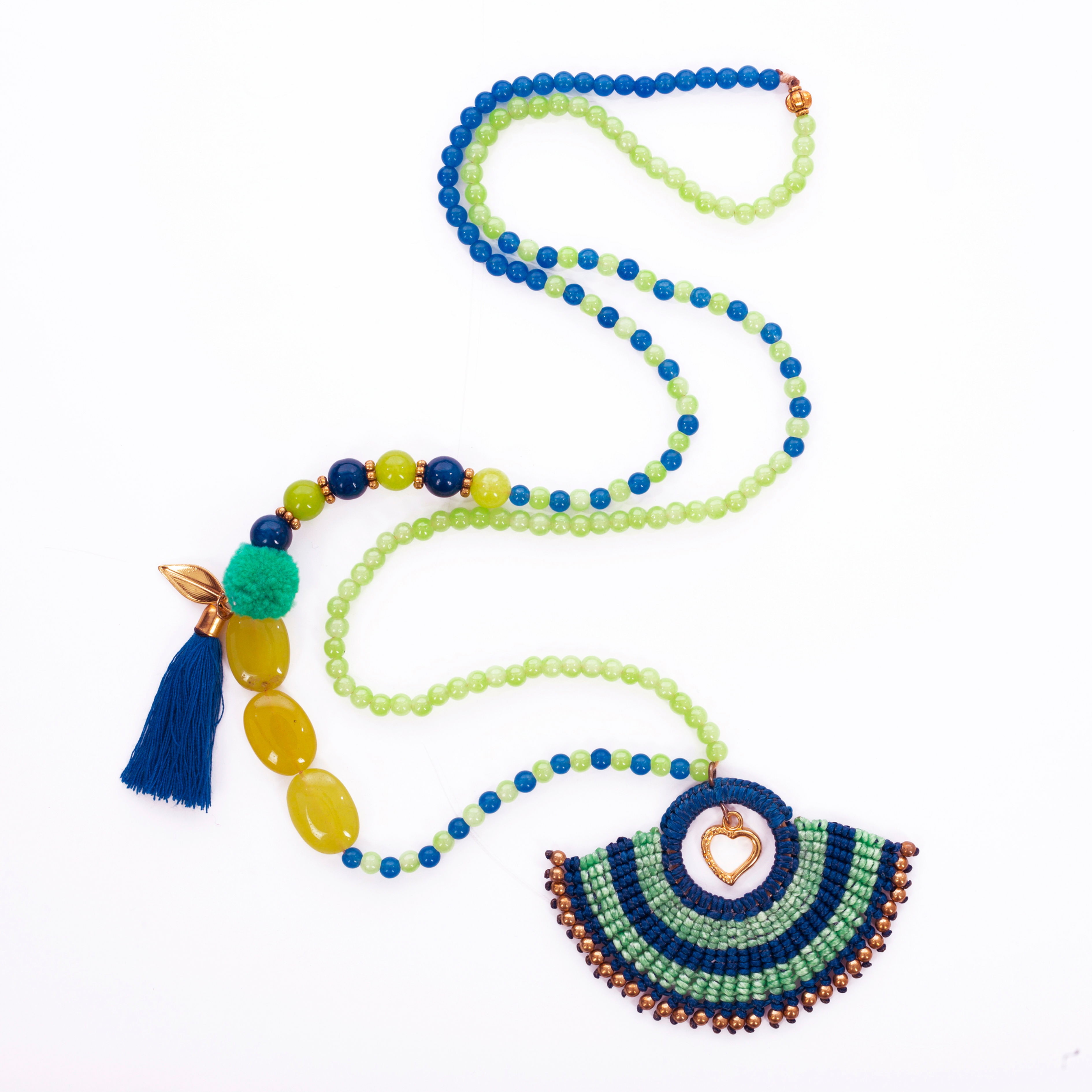 Overbeck and Friends Halskette Jacky | blau-grün | Länge 45 cm