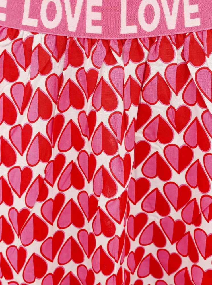 Miniaturbild: Zwillingsherz Rock "Geteiltes Herz" | Viscose | mit Gummibund pink