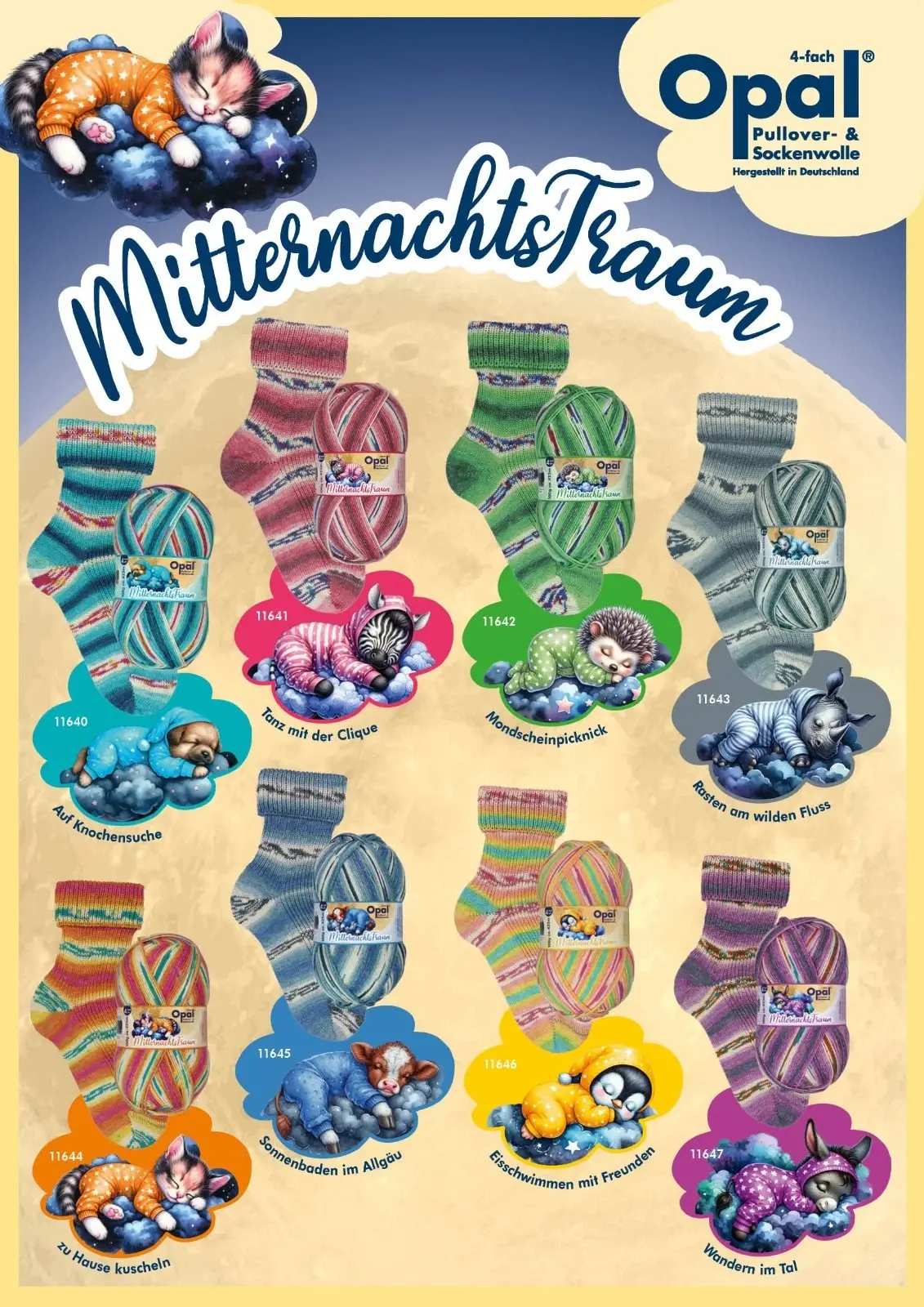 OPAL Sockenwolle Mitternachtstraum | 4-fach musterbildend  I 100g