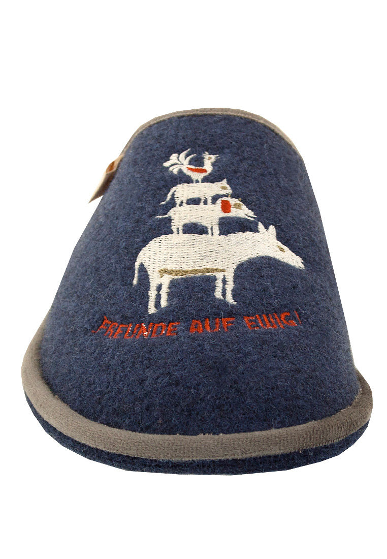 Miniaturbild: Adelheid Freunde auf ewig Filzpantoffel - Größe 36-47 - jeansblau