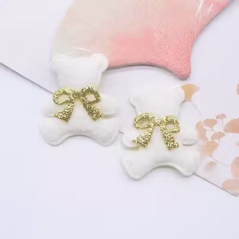Miniaturbild: 4 süße Bären aus Plüsch | Applikationen I DIY-Bastelarbeiten | in 4 Farben