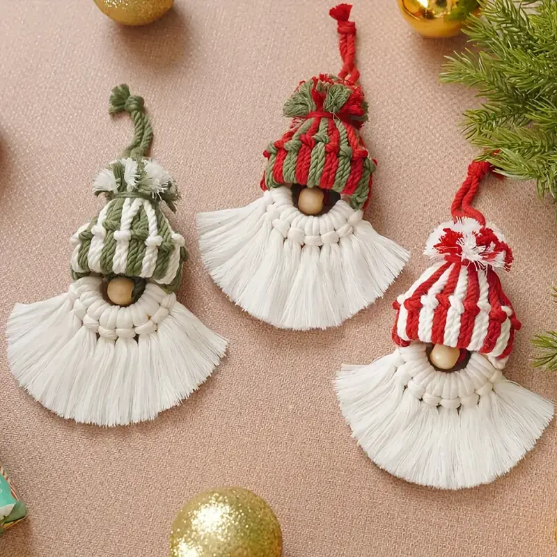 Miniaturbild: Makramee Christmas Set I DIY Paket I 4 Weihnachtswichtel I Dekoration