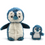 Miniaturbild: Les Déglingos Plüsch Pinguin Mama und Baby | Kuscheltier Kissen | blau